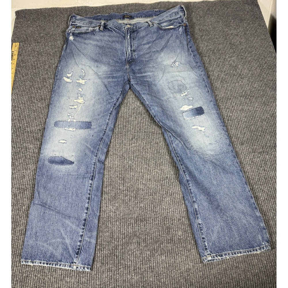 Polo Ralph Lauren Hampton Jeans 44B 44x30 Distressed Straight Leg Relaxed Fit
